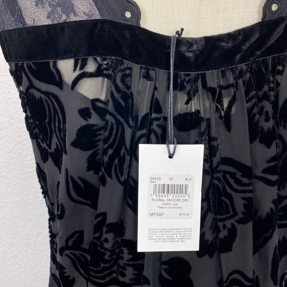 Nwt Coach Floral Devore Dress View 6